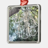 Shabby Chic White Crystal Chandelier Metalen Ornament (Links)