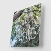 Shabby Chic White Crystal Chandelier Vierkante Klok (Hoek)