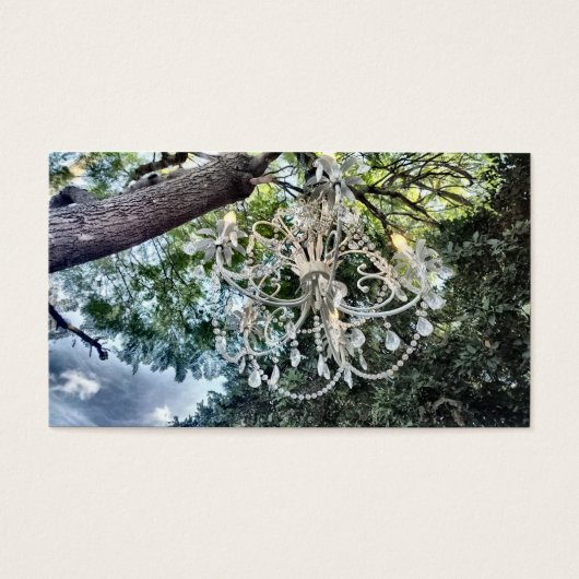 Shabby Chic White Crystal Chandelier Visitekaartjes (Voorkant)