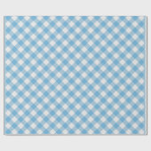Shabby Chic White Cyan Sky Blue Gingham Cadeaupapier (Vlak)