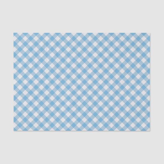 Shabby Chic White Cyan Sky Blue Gingham Tissuepapier (Voorkant)