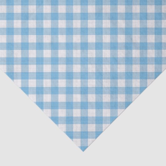 Shabby Chic White Cyan Sky Blue Gingham Tissuepapier (Detail)