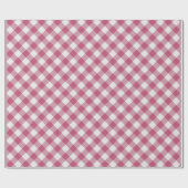 Shabby Chic White Donk Pink Gingham Cadeaupapier (Vlak)