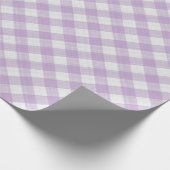 Shabby Chic White Lavender Violet Gingham Cadeaupapier (Hoek)