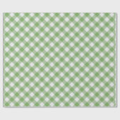 Shabby Chic White Light Apple Lime Green Gingham Cadeaupapier (Vlak)