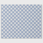 Shabby Chic White Light Ice Blue Gingham Cadeaupapier (Vlak)
