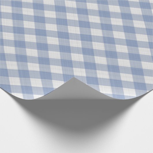 Shabby Chic White Light Ice Blue Gingham Cadeaupapier (Hoek)