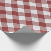 Shabby Chic White Light Maroon Red Gingham Cadeaupapier (Hoek)