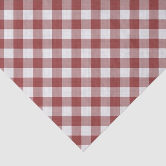 Shabby Chic White Light Maroon Red Gingham Tissuepapier (Detail)