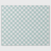 Shabby Chic White Light Seafoam Blue Green Gingham Cadeaupapier (Vlak)