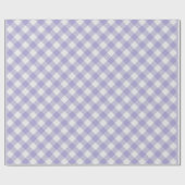 Shabby Chic White Light Violet Paarse Gingham Cadeaupapier (Vlak)