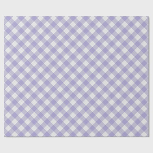 Shabby Chic White Light Violet Paarse Gingham Cadeaupapier (Vlak)