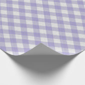 Shabby Chic White Light Violet Paarse Gingham Cadeaupapier (Hoek)