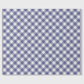 Shabby Chic White Paars Dark Blue Gingham Cadeaupapier (Vlak)