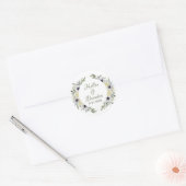 Shabby-chic White & Peach Flowers Wreater Ronde Sticker (Envelop)