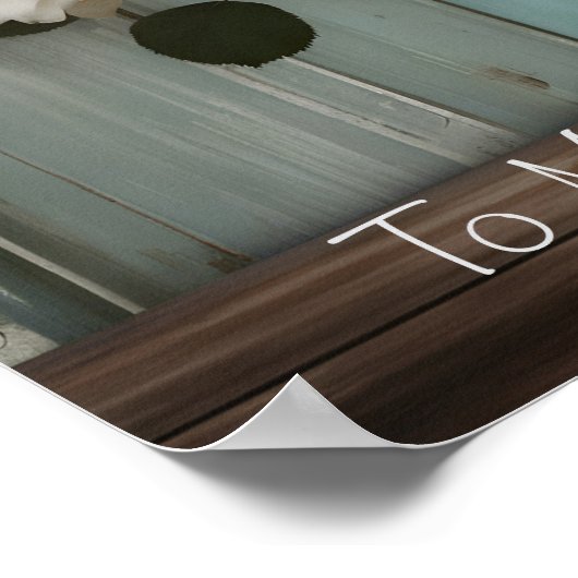 Shabby Chic White Roses Poster (Hoek)