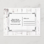  Shabby Chic White Wood Barn bewaar de datum Aankondigingskaart (Achterkant)