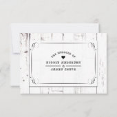  Shabby Chic White Wood Barn Wedding RSVP (Achterkant)