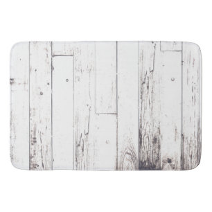 Shabby Chic White Wood Rustic Farmhouse Barn Badmat