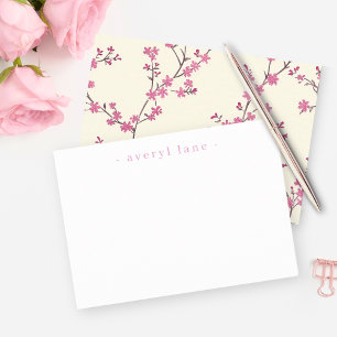 Shabby Chic Wildflower Gepersonaliseerde briefpapi Notitiekaartje