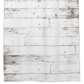 Shabby Chic Wit Houten Rustieke Boerderij Schuur Douchegordijn (Voorkant)