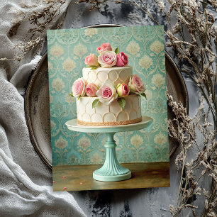  shabby chic witte bruidstaart blos rozen tissuepapier