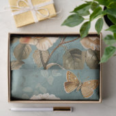 Shabby chic witte vlinder & blush rozen tissuepapier (Geschenk)
