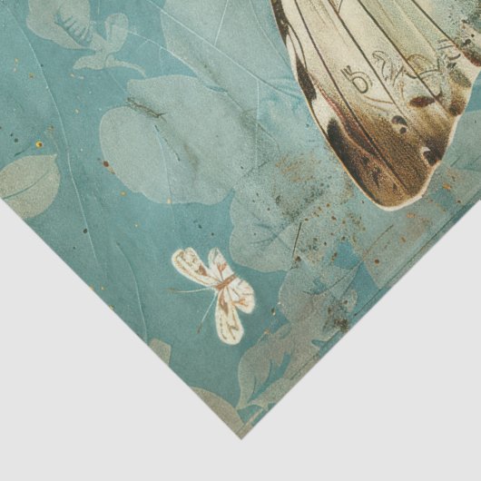 Shabby chic witte vlinder & blush rozen tissuepapier (Detail)