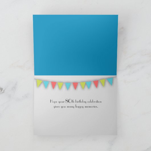 Shabby Chic Wood 80th Birthday Kaart (Binnen)