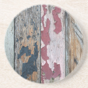 Shabby Chic Wood Abstract Zandsteen Onderzetter