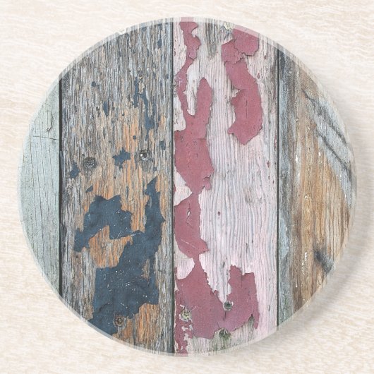 Shabby Chic Wood Abstract Zandsteen Onderzetter (Voorkant)