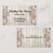 Shabby Chic Wood en Roos Visitekaartje (Voorkant / Achterkant)