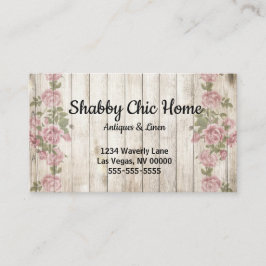 Shabby Chic Wood en Roos Visitekaartje