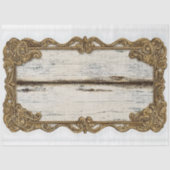 Shabby Chic Wood + Gold Scroll Lijst AN2 Decoupage Tissuepapier (Voorkant)