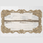 Shabby Chic Wood + Gold Scroll Lijst AN3 Decoupage Tissuepapier (Voorkant)