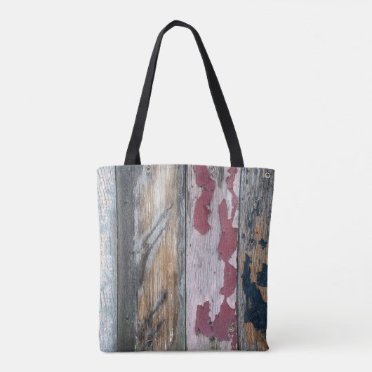 Shabby Chic Wood Tote Bag (Achterkant)