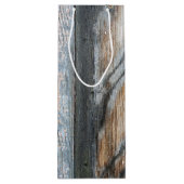 Shabby Chic Wood Wijn Cadeautas (Achterkant)