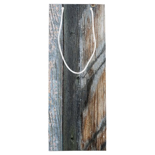 Shabby Chic Wood Wijn Cadeautas (Achterkant)