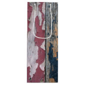 Shabby Chic Wood Wijn Cadeautas (Voorkant)