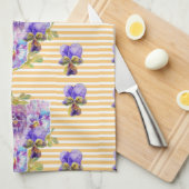 Shabby Chic Yellow Pansy Floral Kitchen Tea Towel Theedoek (Quarter Fold)