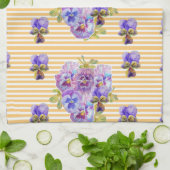 Shabby Chic Yellow Pansy Floral Kitchen Tea Towel Theedoek (Gevouwen)