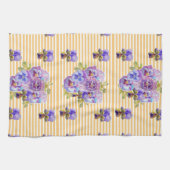 Shabby Chic Yellow Pansy Floral Kitchen Tea Towel Theedoek (Horizontaal)