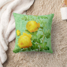  Shabby Chic Yellow Roses op Bleek groen