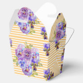 Shabby Chic Yellow Stripe Pansy Floral Favor Box Bedankdoosjes (Geopend)