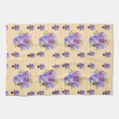 Shabby Chic Yellow Stripe Pansy Floral Theedoek (Horizontaal)