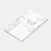 Shabby Chic Zwart & Witte Vlinder Bloem 3M  Post-it® Notes (Schuin)