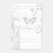 Shabby Chic Zwart & Witte Vlinder Bloem 3M  Post-it® Notes (Voorkant)