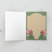 Shabby chick  rozen "Bedankt" kaart (Binnen)