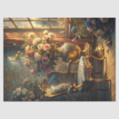 shabby chique barokke gouden fauteuil rozen tissuepapier (Voorkant)