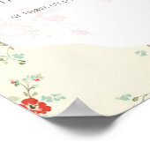 Shabby chique bloemen Welkom bord Poster (Hoek)